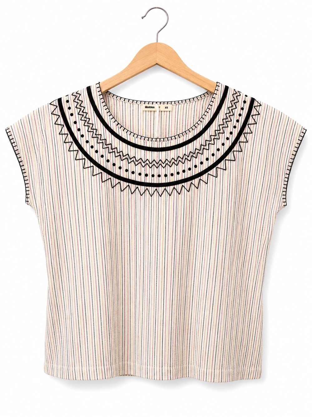 Marine Layer Embroidered Linen Blend Coastal Boho Top XS